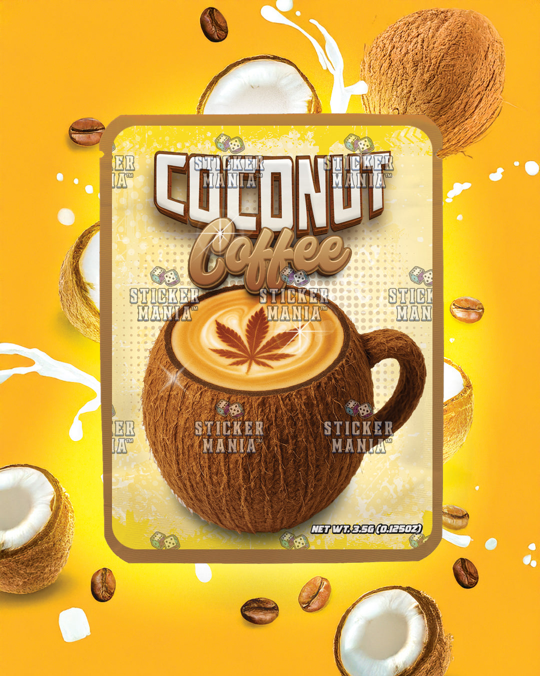 Coconut Coffee | Pre-Made Sticker Bag | 3.5g