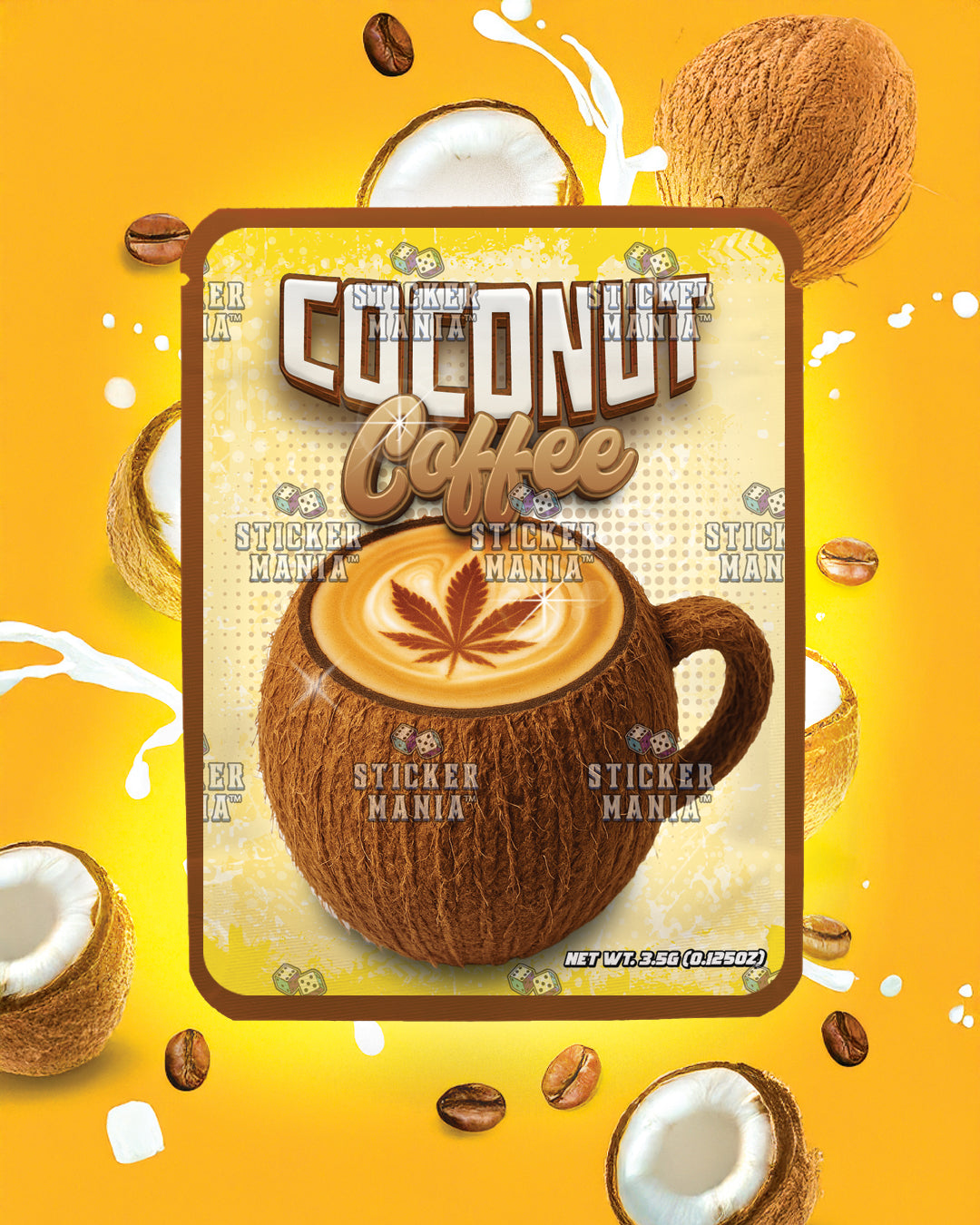 Coconut Coffee | Pre-Made Sticker Bag | 3.5g