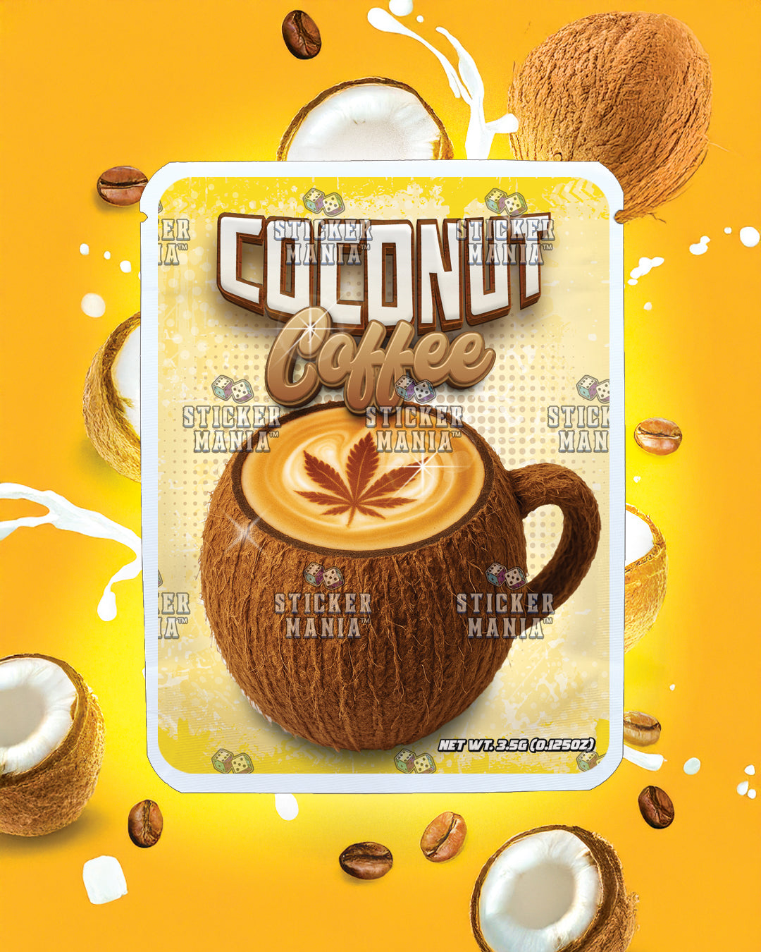 Coconut Coffee | Pre-Made Sticker Bag | 3.5g