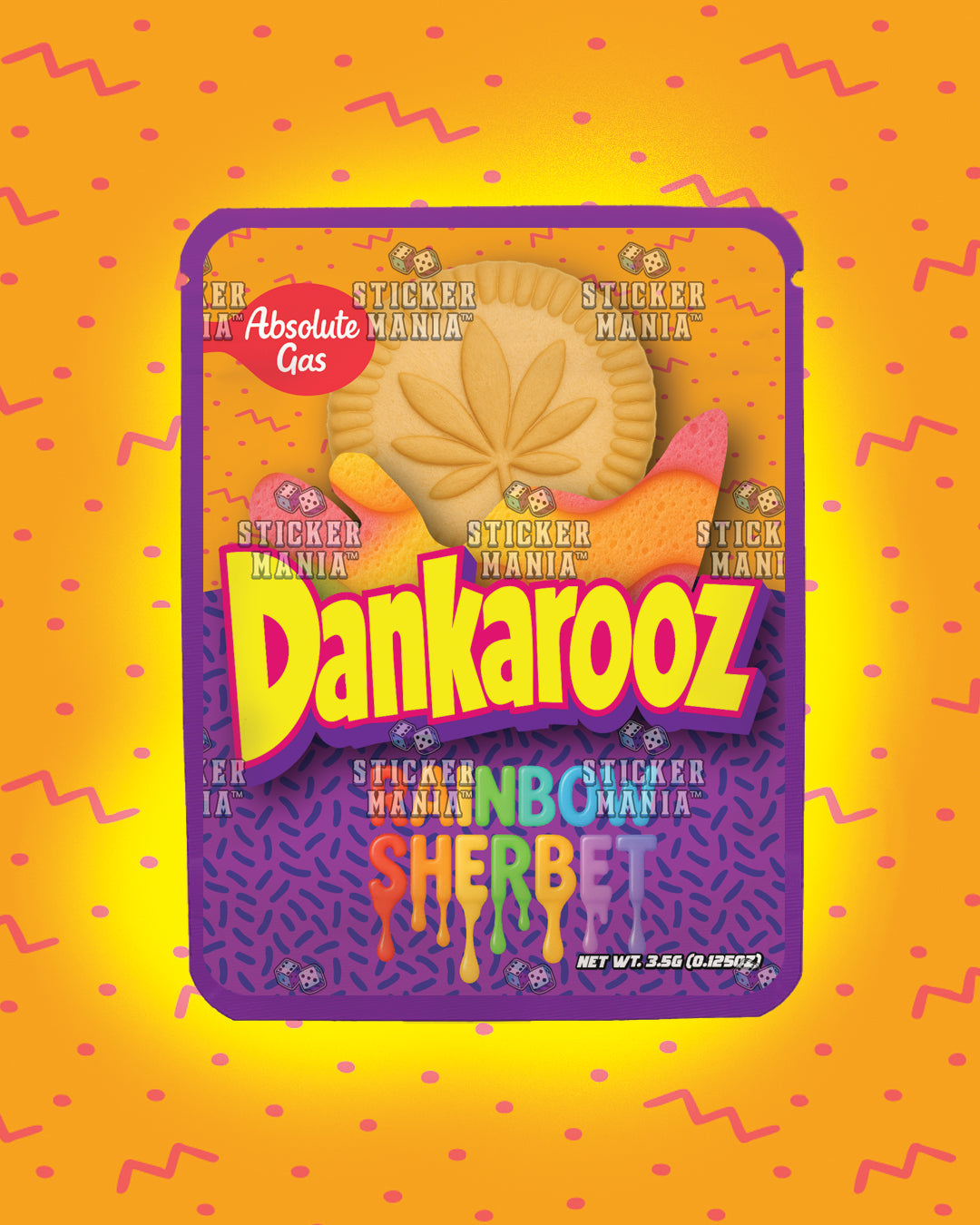Dankarooz Rainbow Sherbet | Pre-Made Sticker Bag | 3.5g