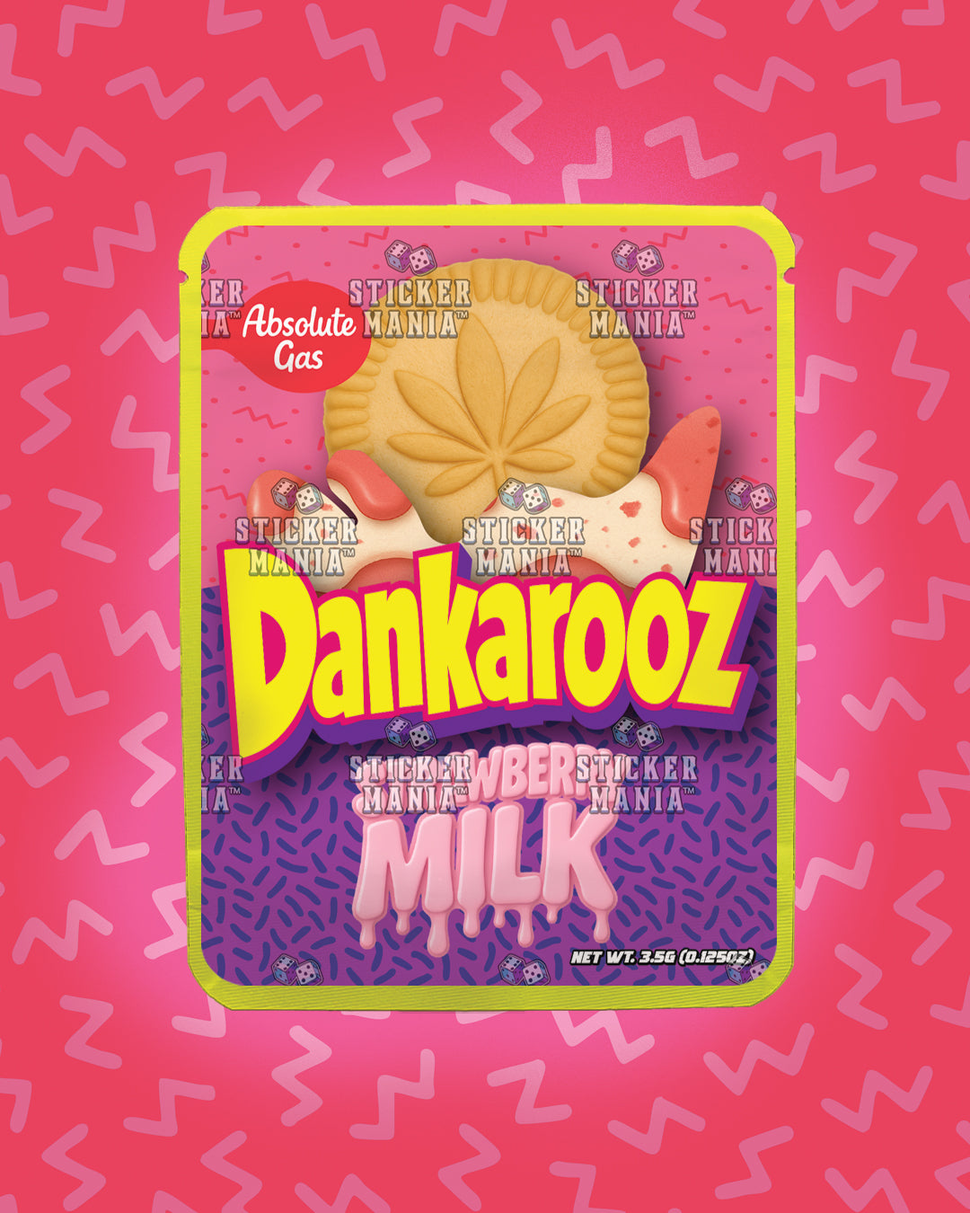 Dankarooz Strawberry Milk | Pre-Made Sticker Bag | 3.5g