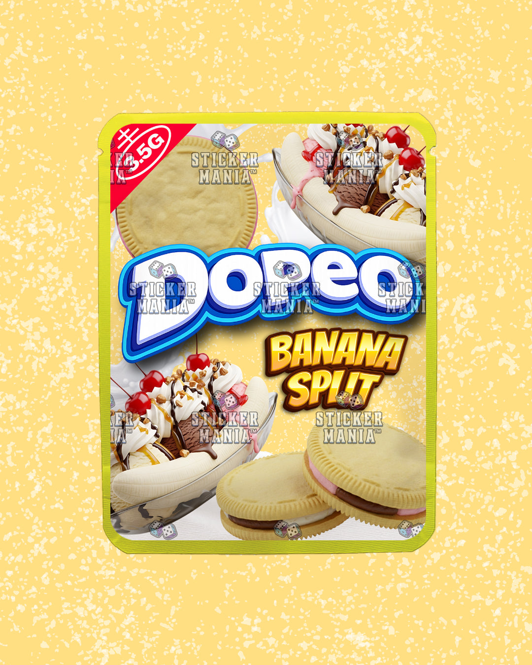 Dopeo Banana Split | Pre-Made Sticker Bag | 3.5g