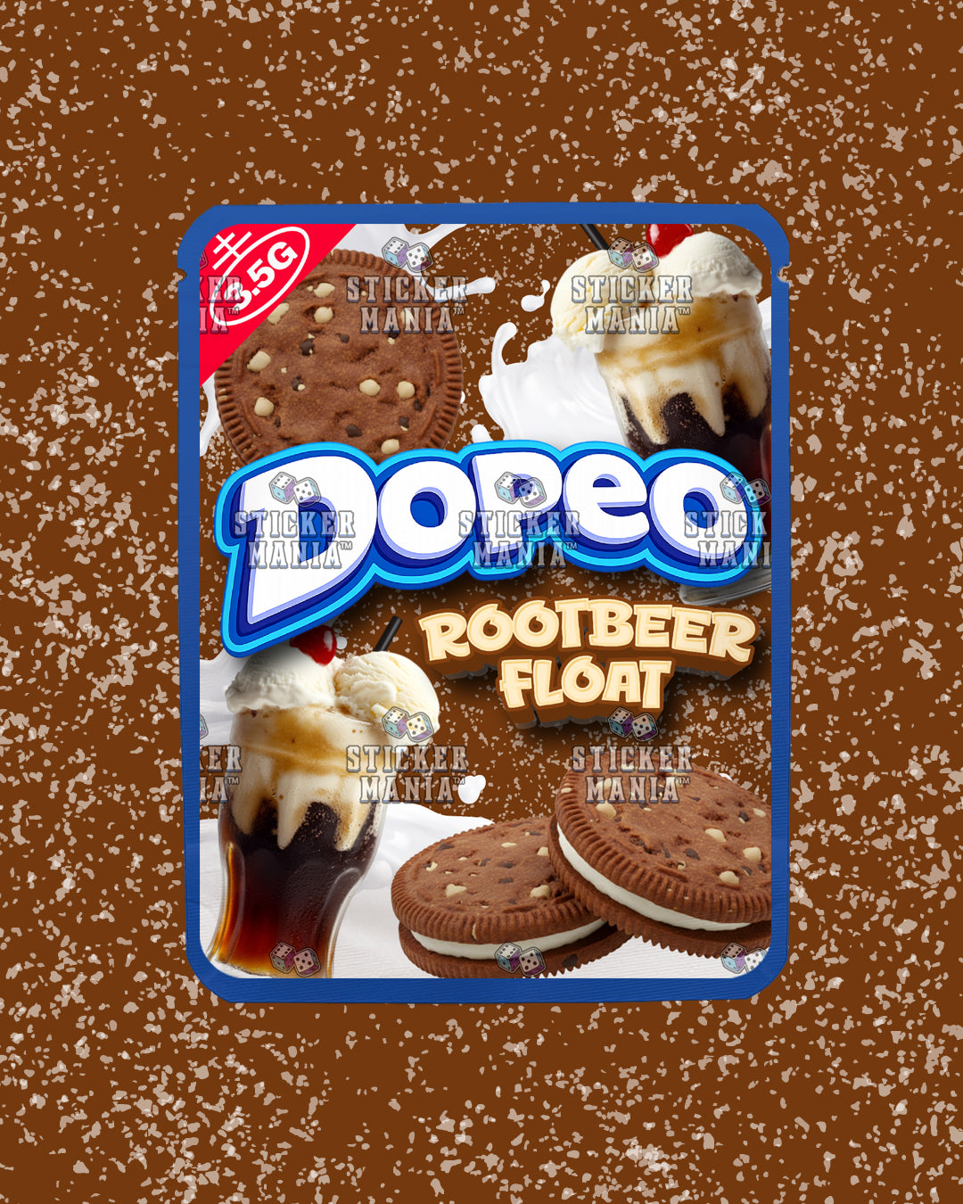 Dopeo Rootbeer Float | Pre-Made Sticker Bag | 3.5g