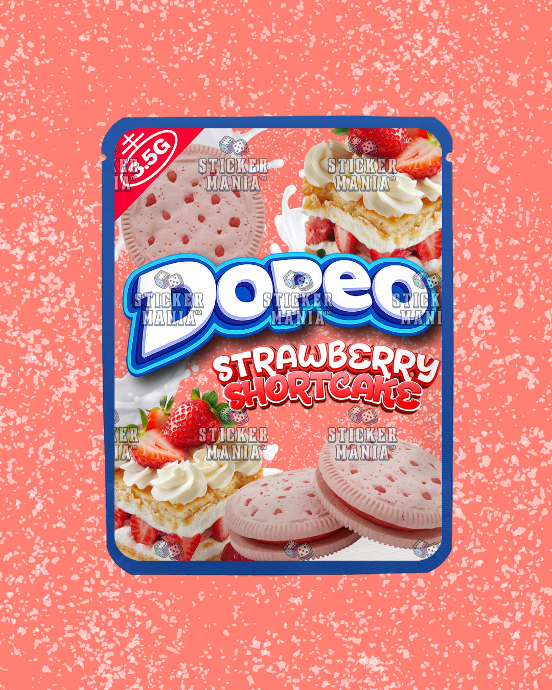 Dopeo Strawberry Shortcake | Pre-Made Sticker Bag | 3.5g