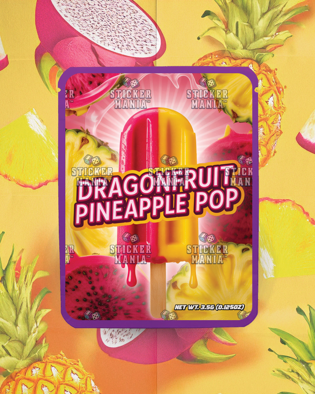 Dragon Fruit Pineapple Pop | Pre-Made Sticker Bag | 3.5g