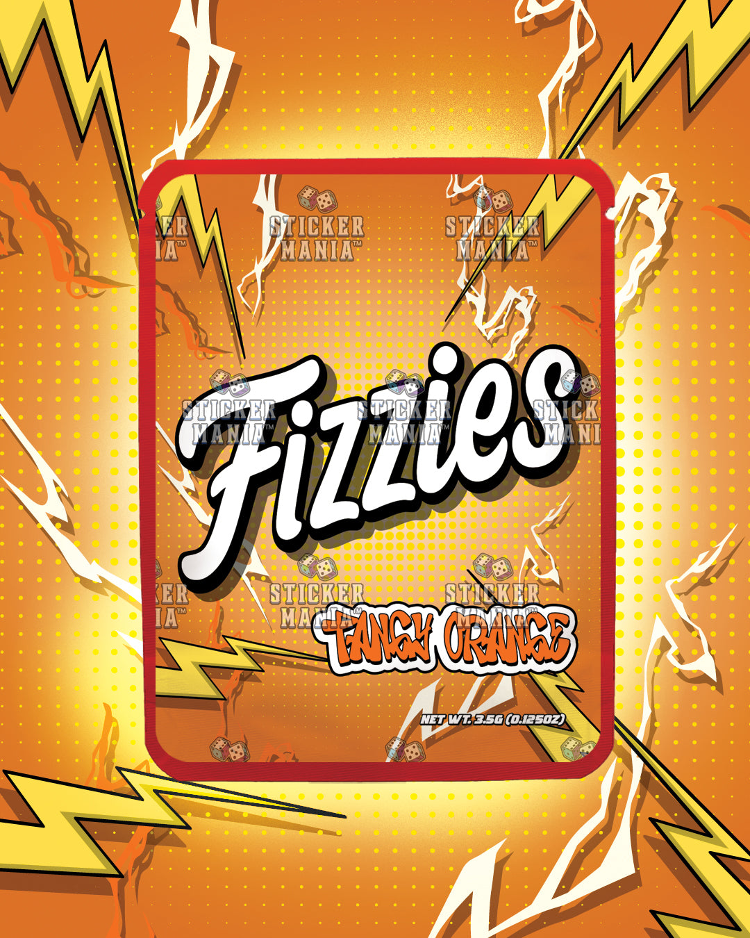 Fizzies Tangy Orange | Pre-Made Sticker Bag | 3.5g