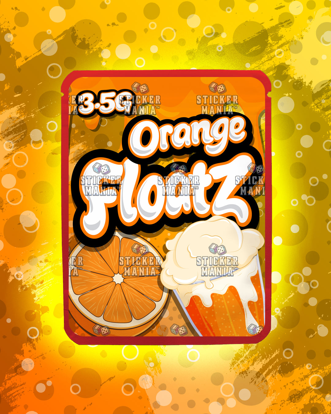 Floatz Orange | Pre-Made Sticker Bag | 3.5g