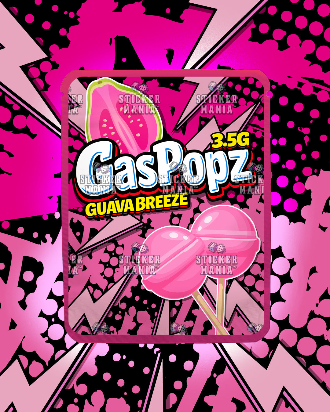 Gas Popz Guava Breeze | Pre-Made Sticker Bag | 3.5g