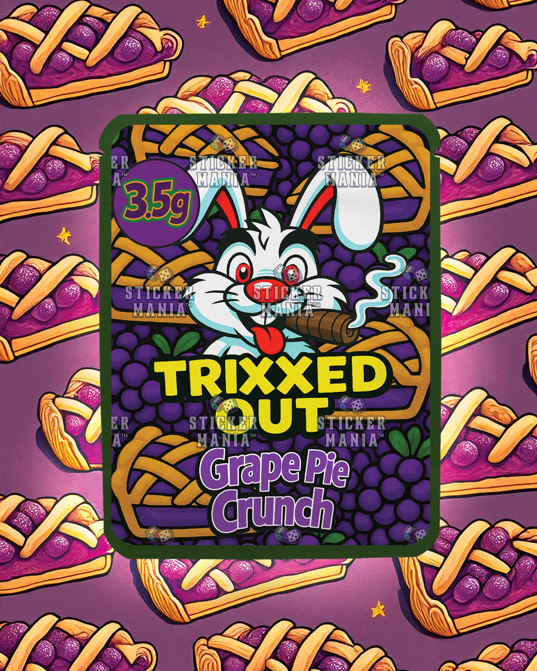 Trixxed Out - Grape Pie Crunch | Pre-Made Sticker Bag | 3.5g