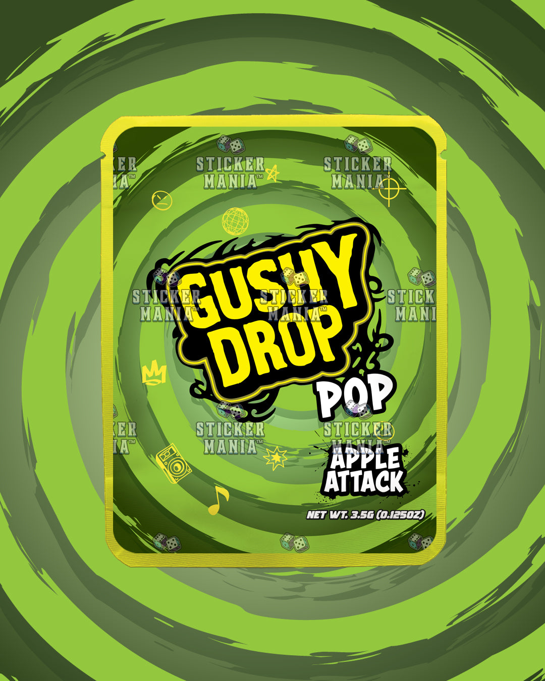 Gushy Drop Pop Apple Attack | Pre-Made Sticker Bag | 3.5g