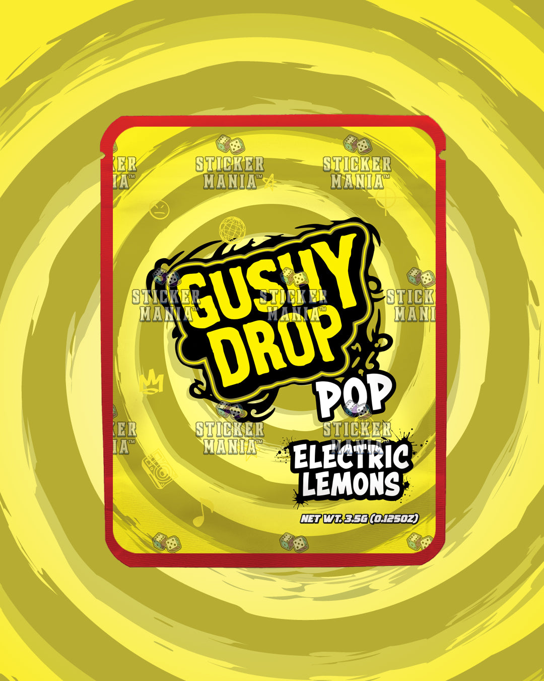 Gushy Drop Pop Electric Lemons | Pre-Made Sticker Bag | 3.5g