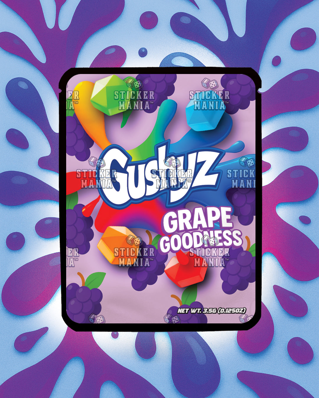 Gushyz Grape Goodness | Pre-Made Sticker Bag | 3.5g