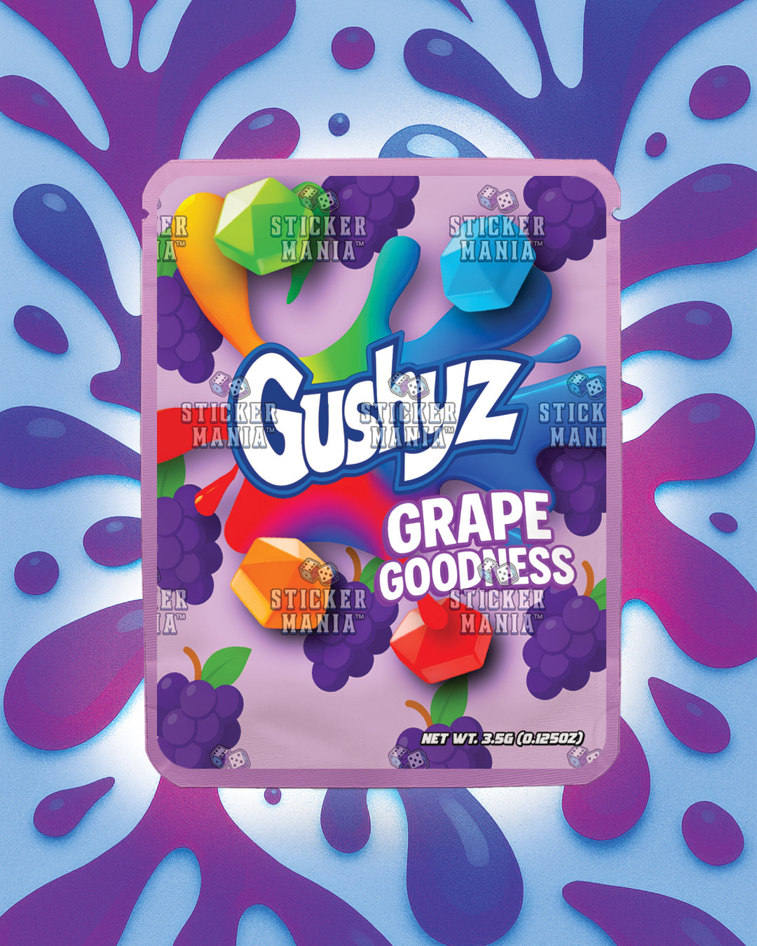 Gushyz Grape Goodness | Pre-Made Sticker Bag | 3.5g