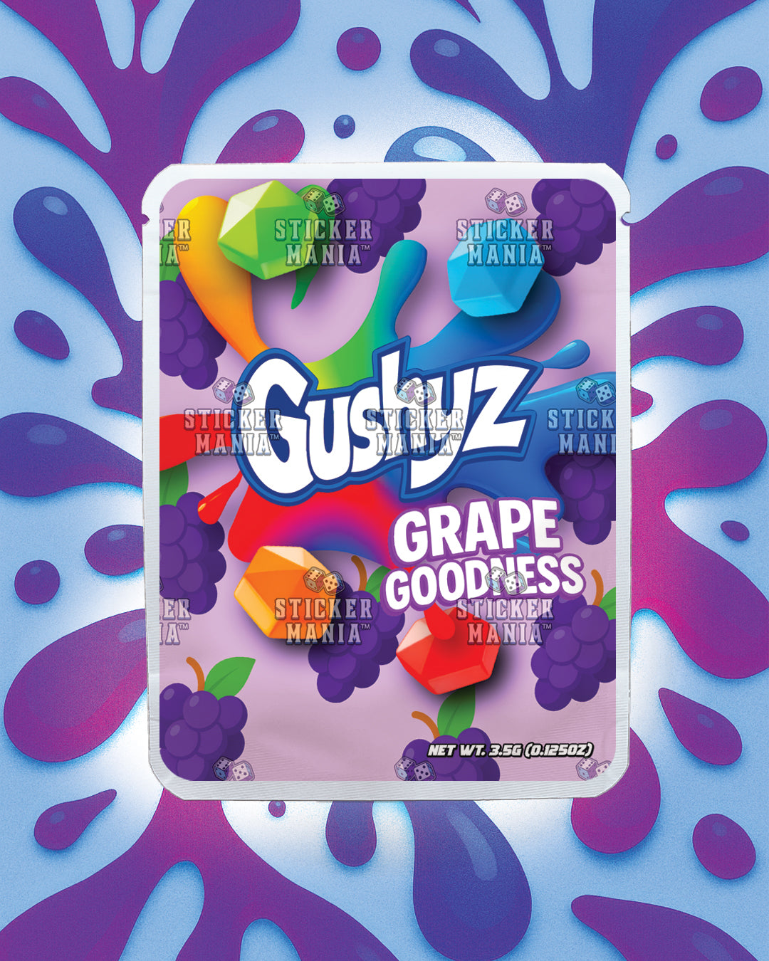 Gushyz Grape Goodness | Pre-Made Sticker Bag | 3.5g