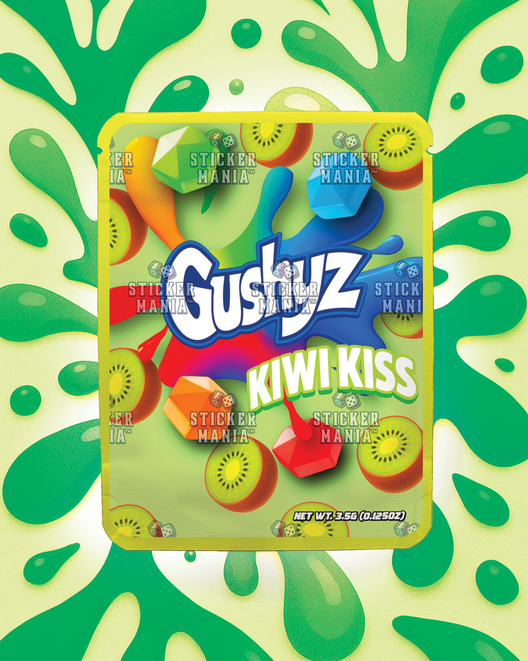 Gushyz Kiwi Kiss | Pre-Made Sticker Bag | 3.5g