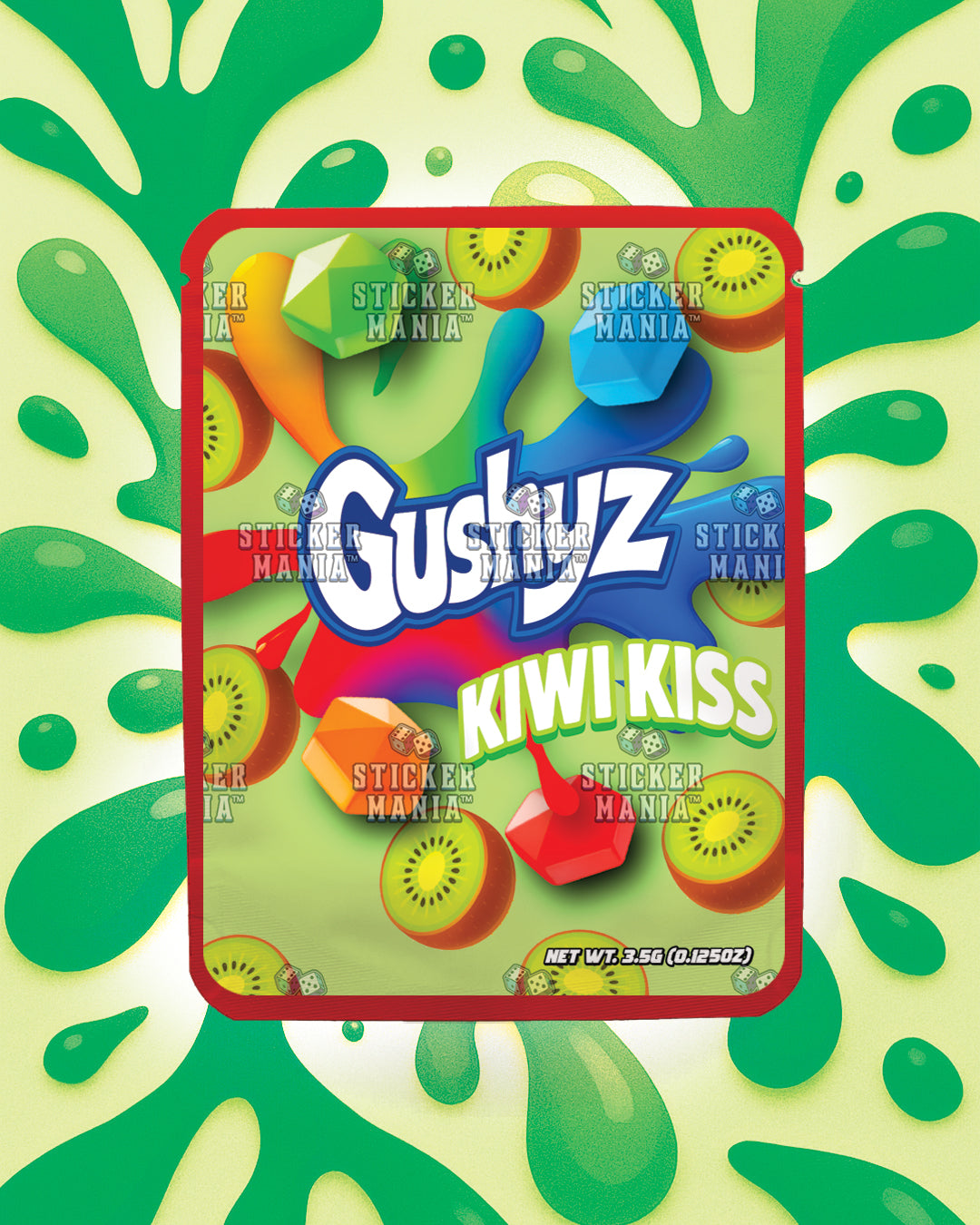 Gushyz Kiwi Kiss | Pre-Made Sticker Bag | 3.5g