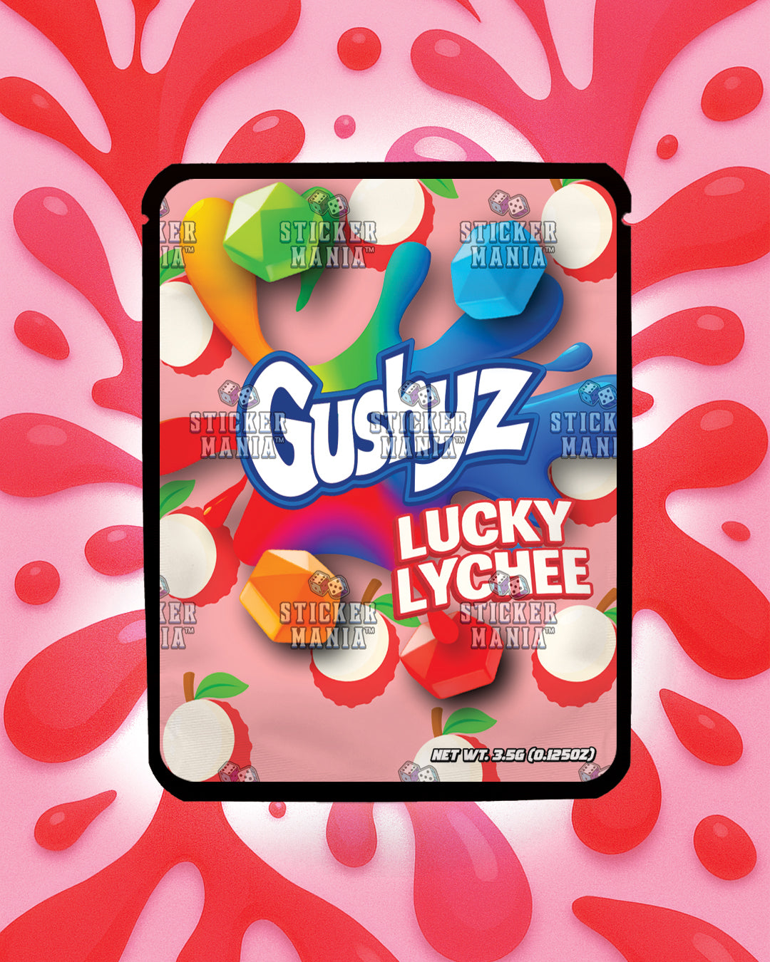 Gushyz Lucky Lychee | Pre-Made Sticker Bag | 3.5g
