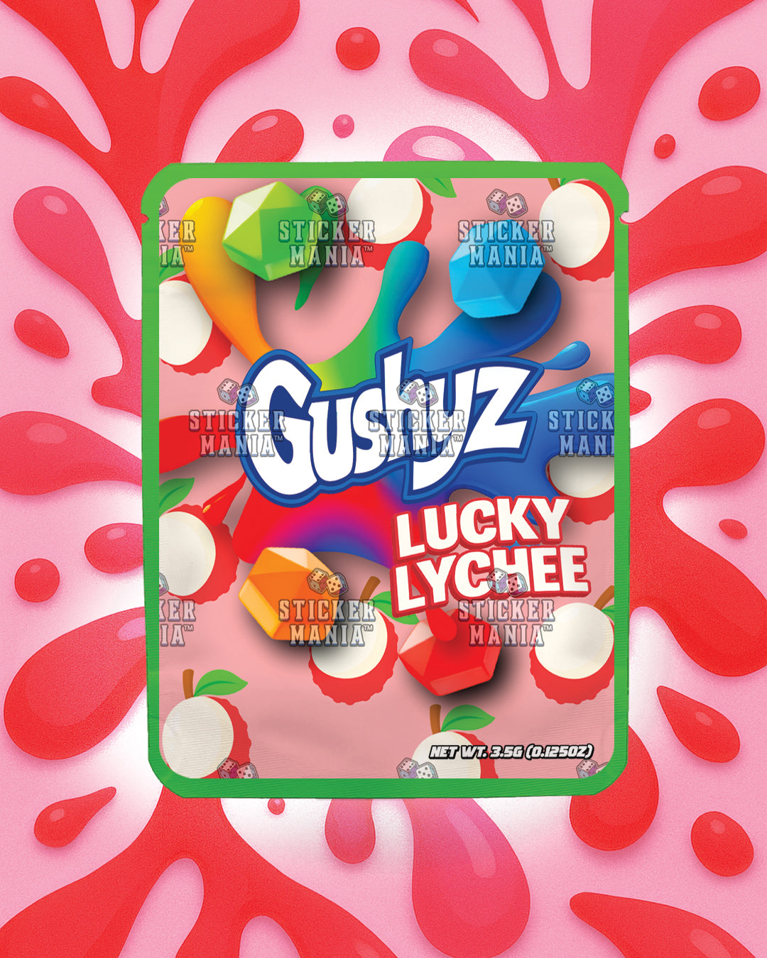 Gushyz Lucky Lychee | Pre-Made Sticker Bag | 3.5g