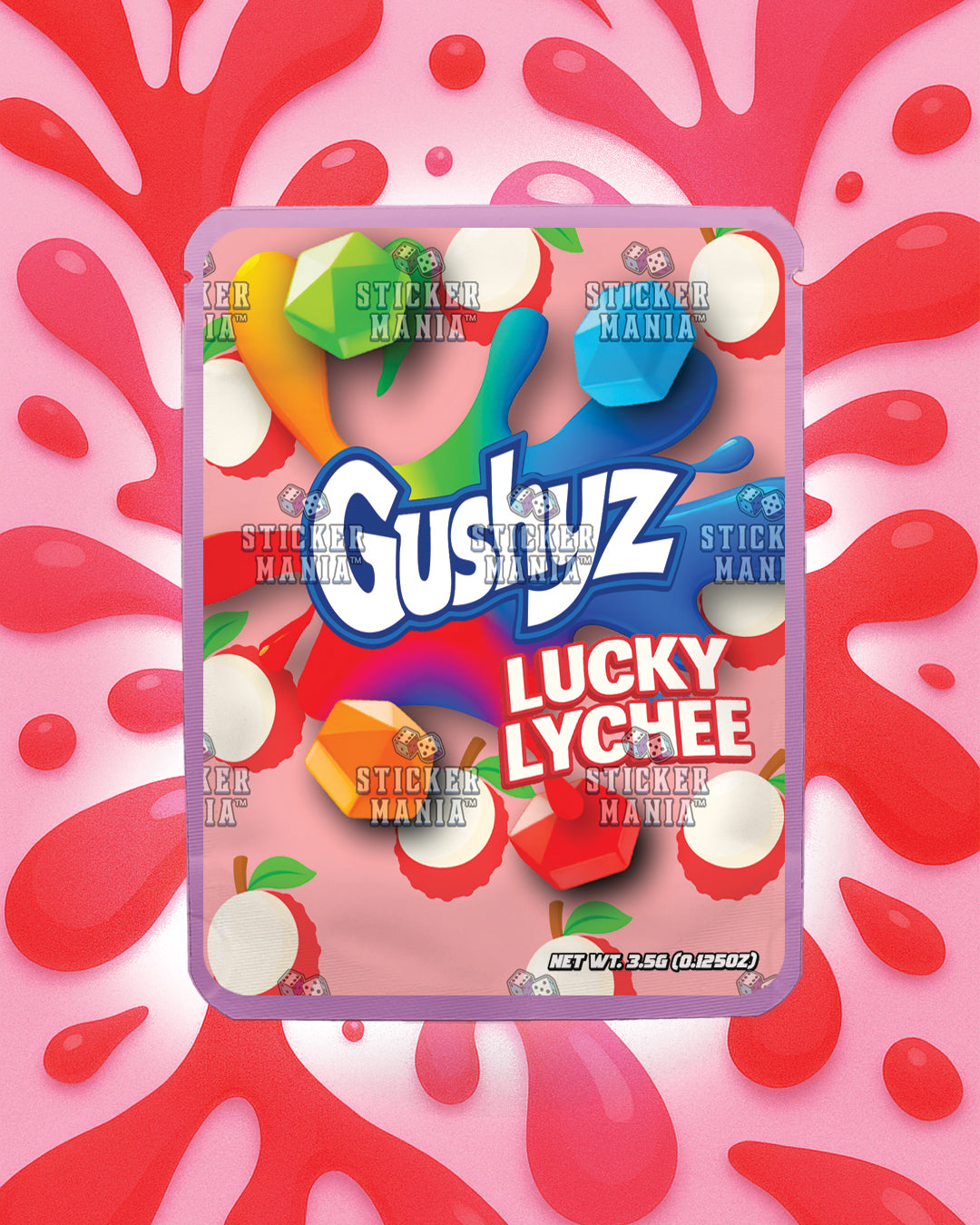 Gushyz Lucky Lychee | Pre-Made Sticker Bag | 3.5g