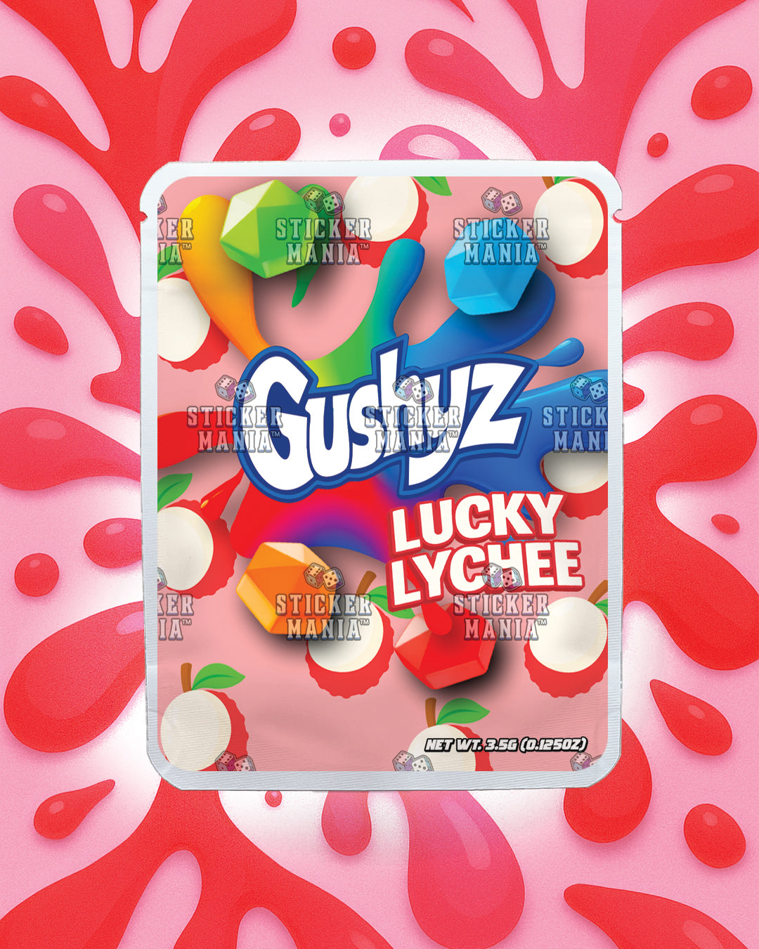 Gushyz Lucky Lychee | Pre-Made Sticker Bag | 3.5g