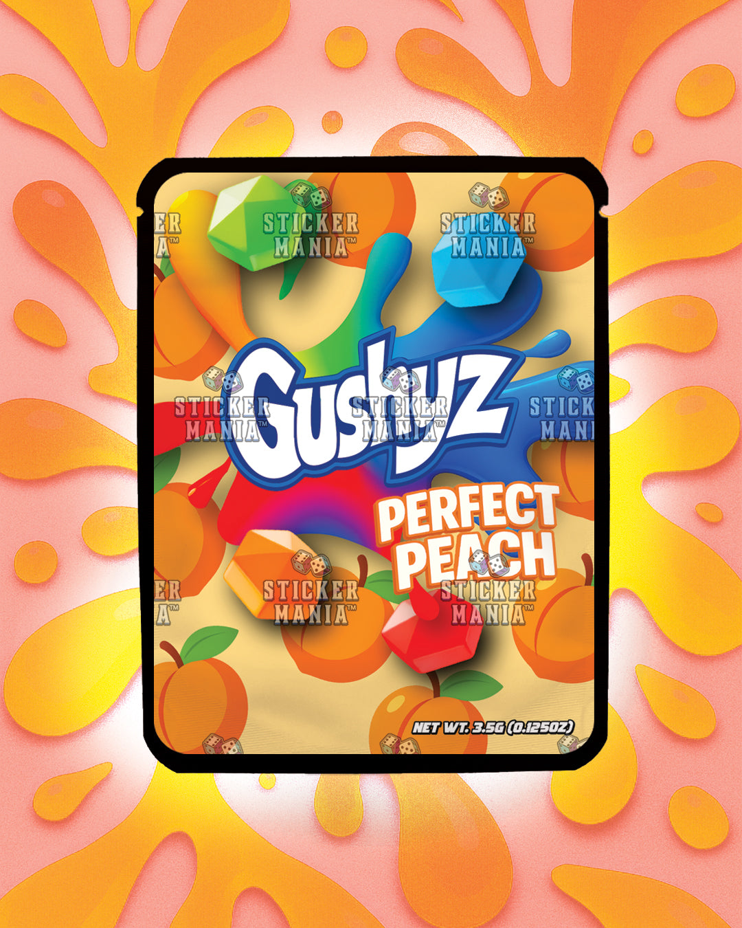 Gushyz Perfect Peach | Pre-Made Sticker Bag | 3.5g