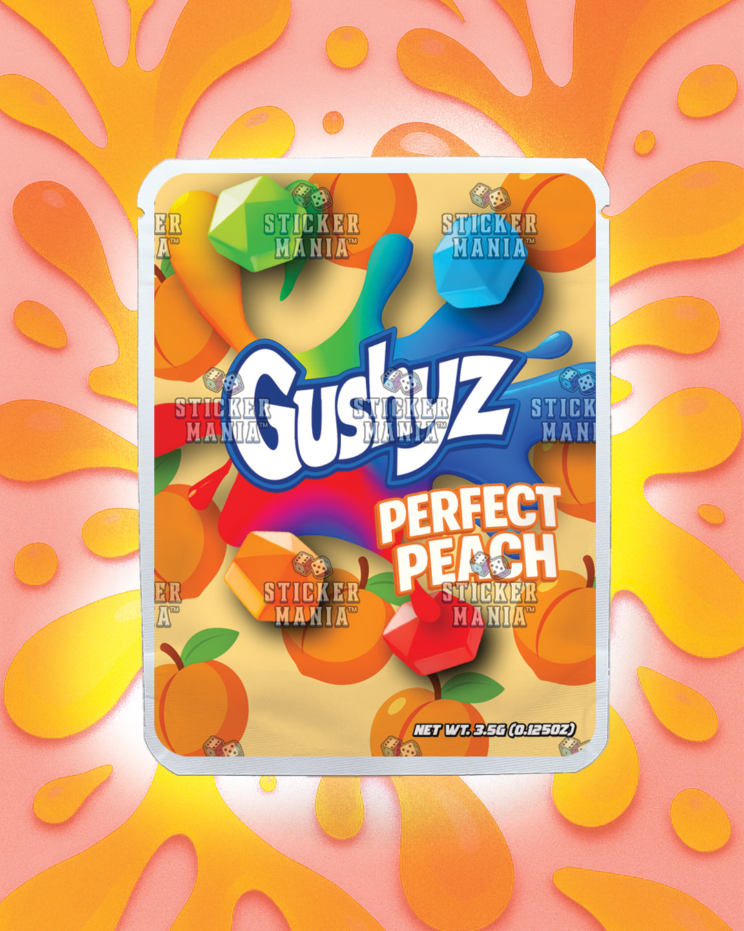 Gushyz Perfect Peach | Pre-Made Sticker Bag | 3.5g