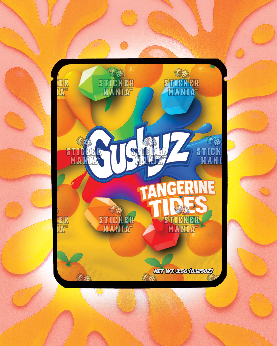 Gushyz Tangerine Tides | Pre-Made Sticker Bag | 3.5g