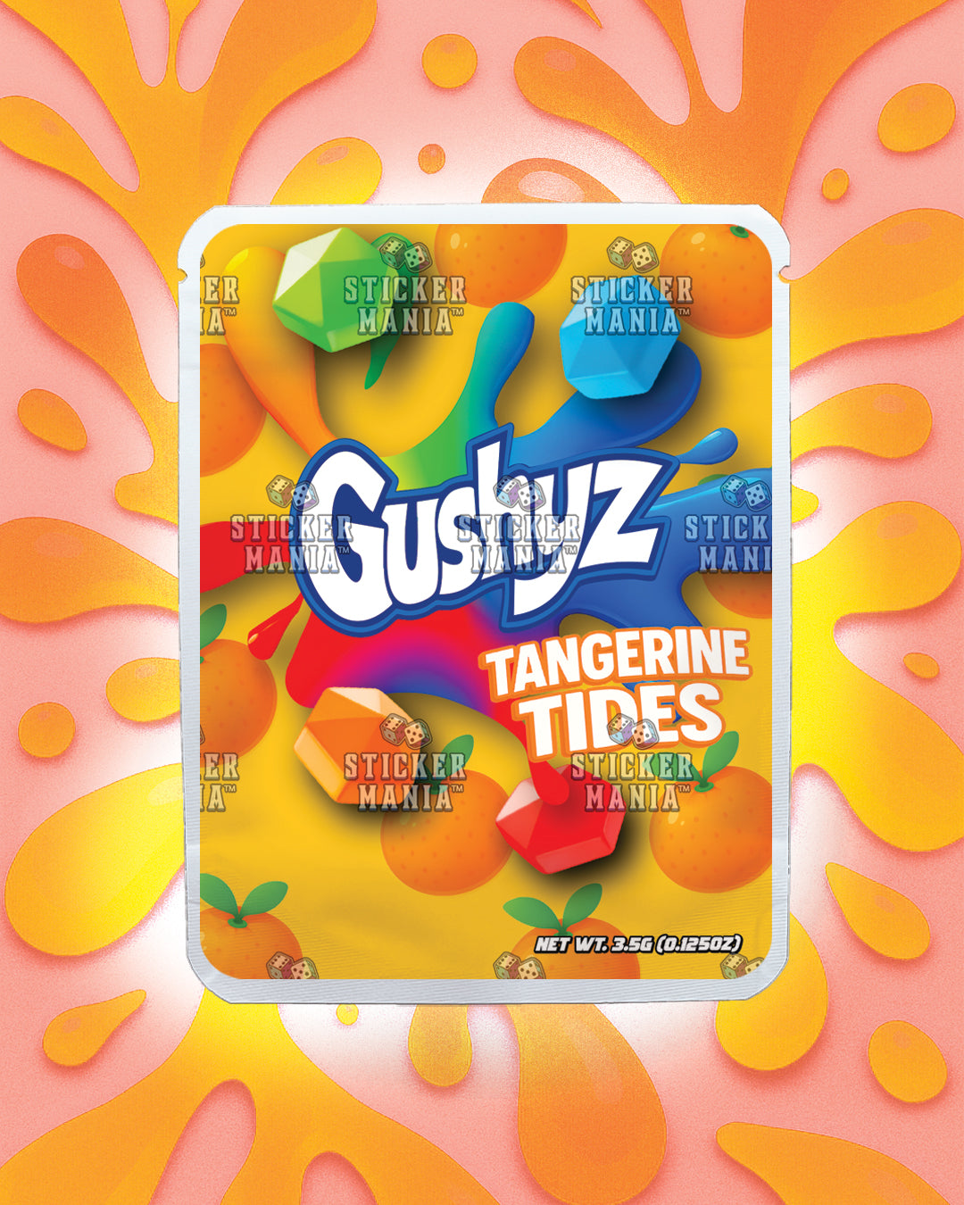 Gushyz Tangerine Tides | Pre-Made Sticker Bag | 3.5g