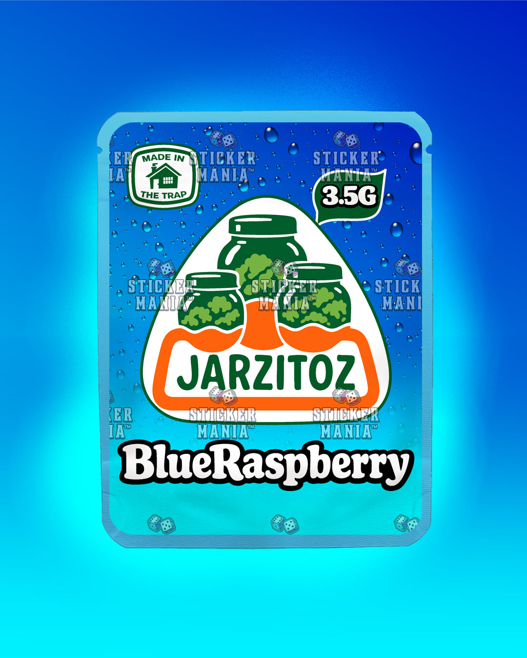 Jarzitoz Blue Raspberry | Pre-Made Sticker Bag | 3.5g