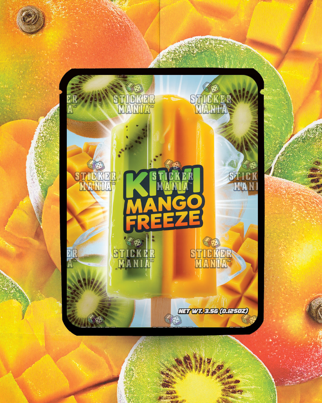 Kiwi Mango Freeze | Pre-Made Sticker Bag | 3.5g