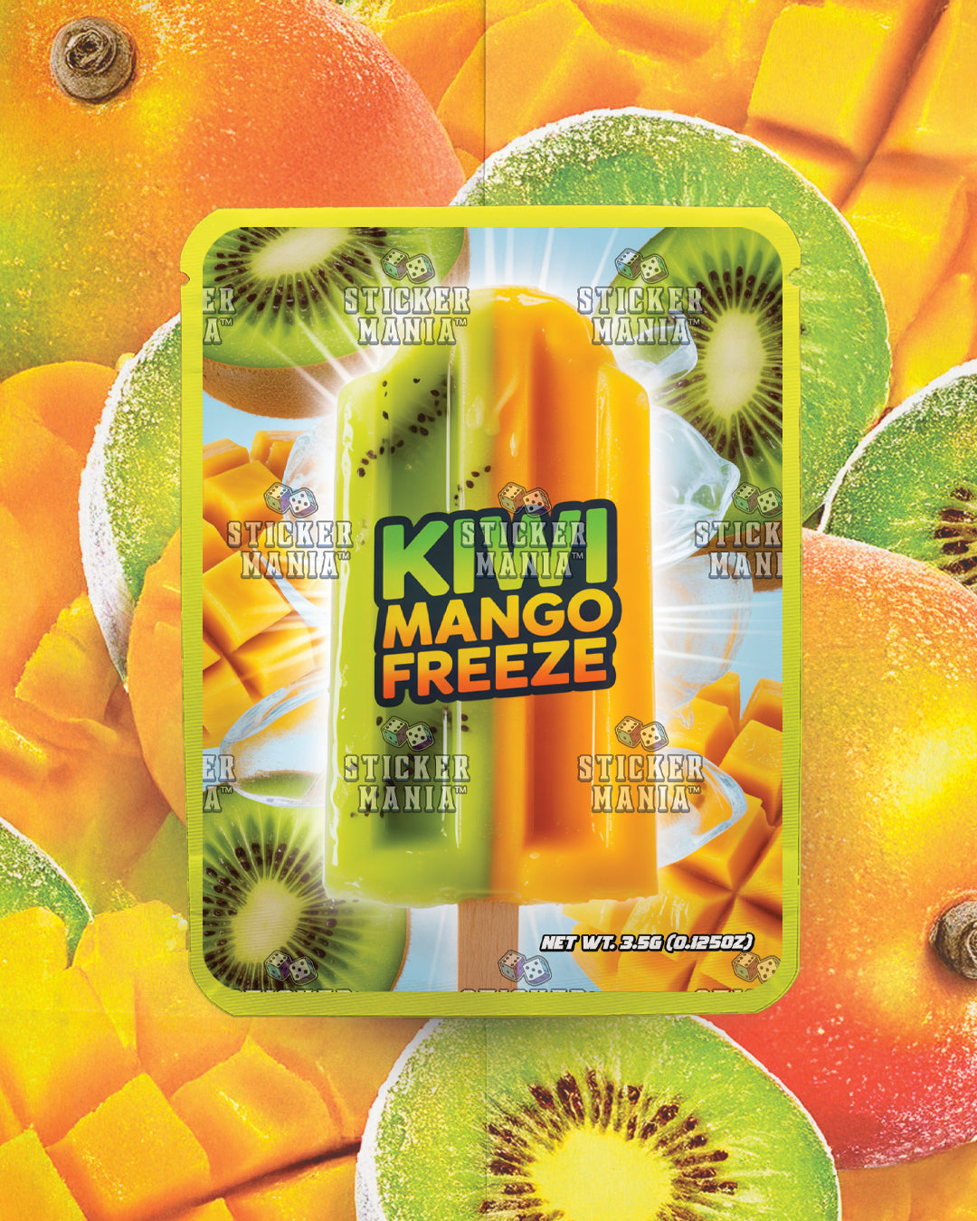 Kiwi Mango Freeze | Pre-Made Sticker Bag | 3.5g