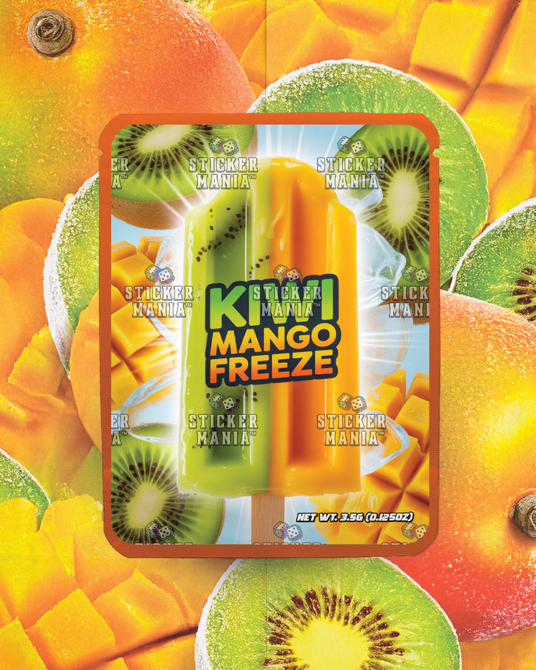 Kiwi Mango Freeze | Pre-Made Sticker Bag | 3.5g