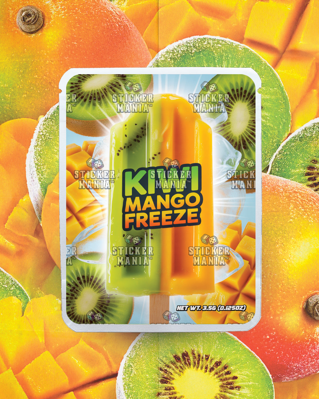 Kiwi Mango Freeze | Pre-Made Sticker Bag | 3.5g