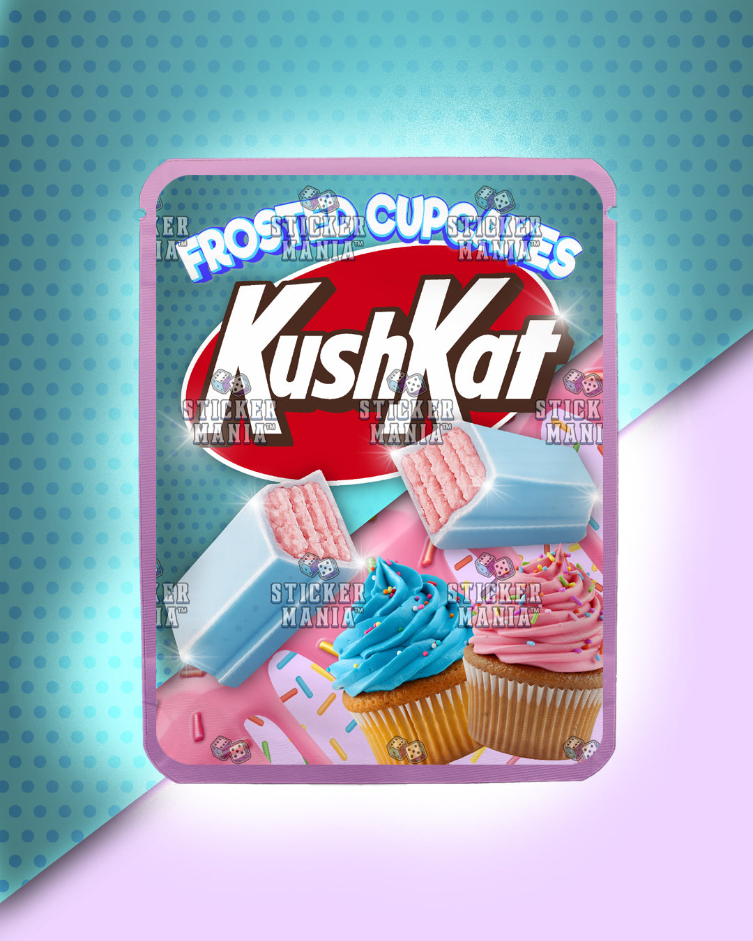 Kush Kat Frosted Cupcakes | Pre-Made Sticker Bag | 3.5g