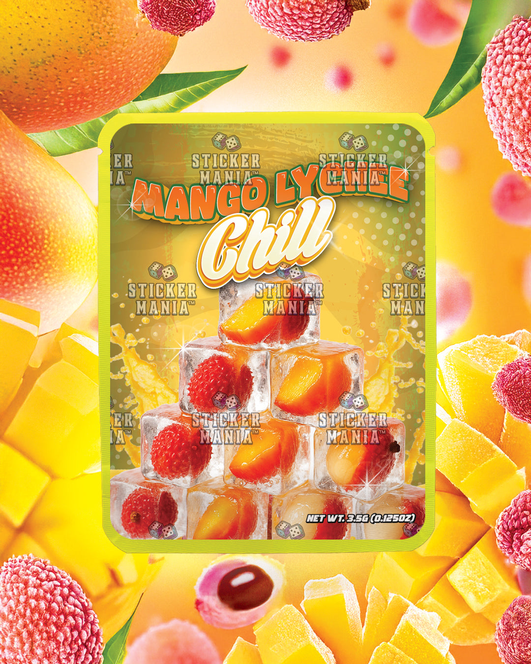 Mango Lychee Chill | Pre-Made Sticker Bag | 3.5g