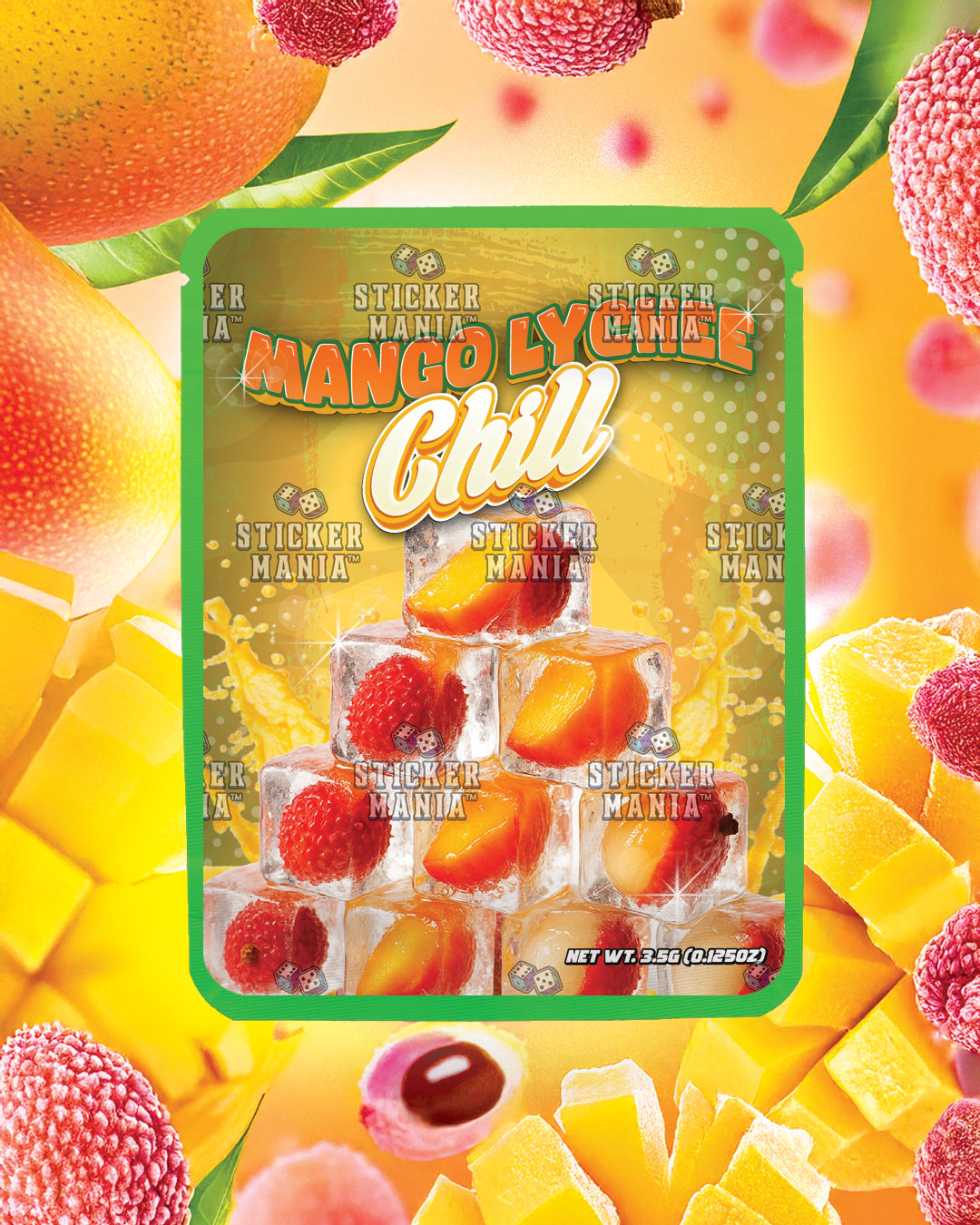 Mango Lychee Chill | Pre-Made Sticker Bag | 3.5g