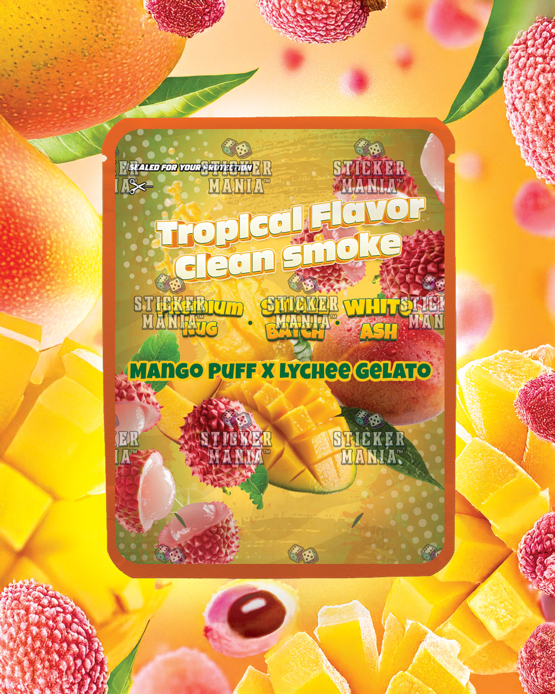 Mango Lychee Chill | Pre-Made Sticker Bag | 3.5g