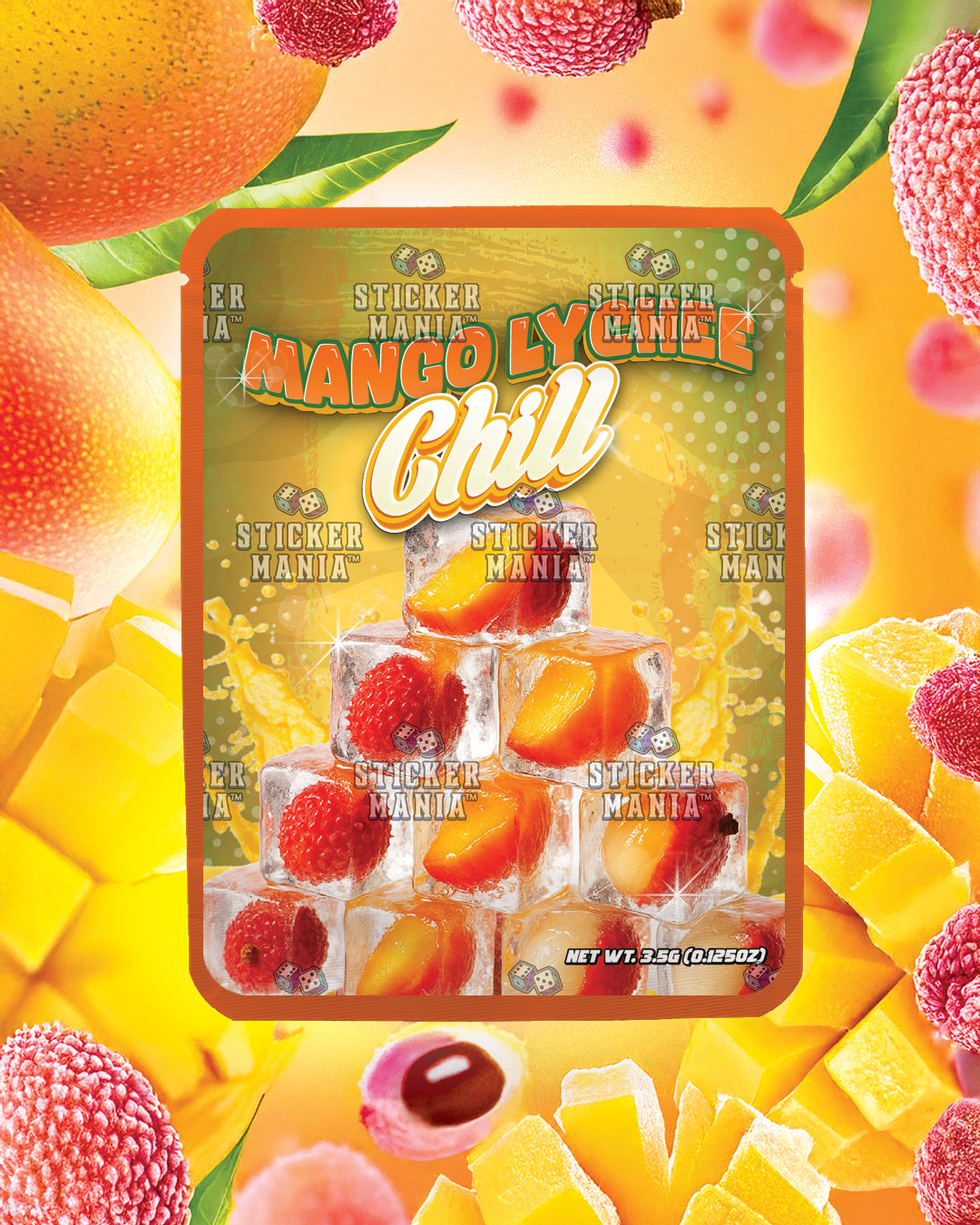 Mango Lychee Chill | Pre-Made Sticker Bag | 3.5g