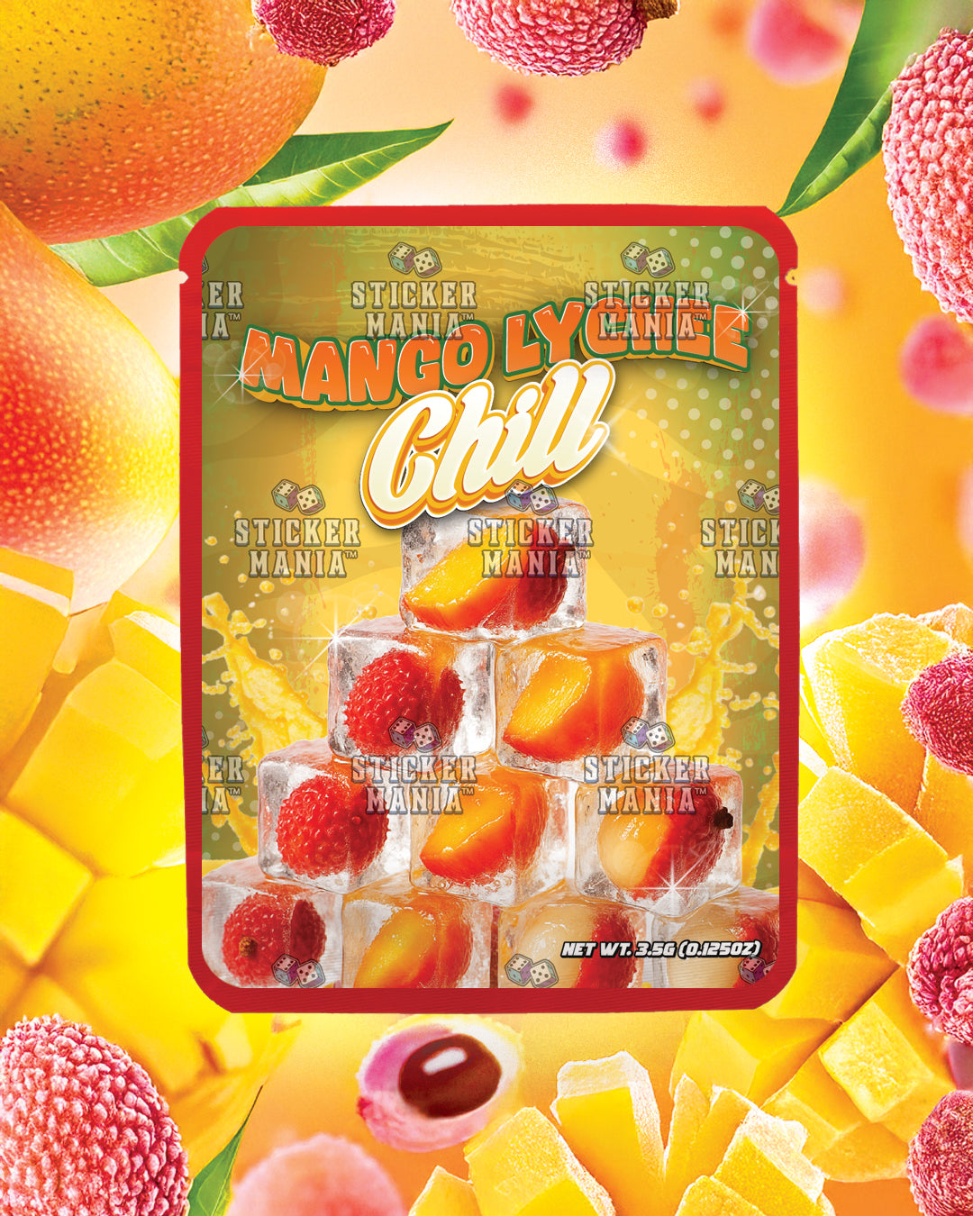 Mango Lychee Chill | Pre-Made Sticker Bag | 3.5g