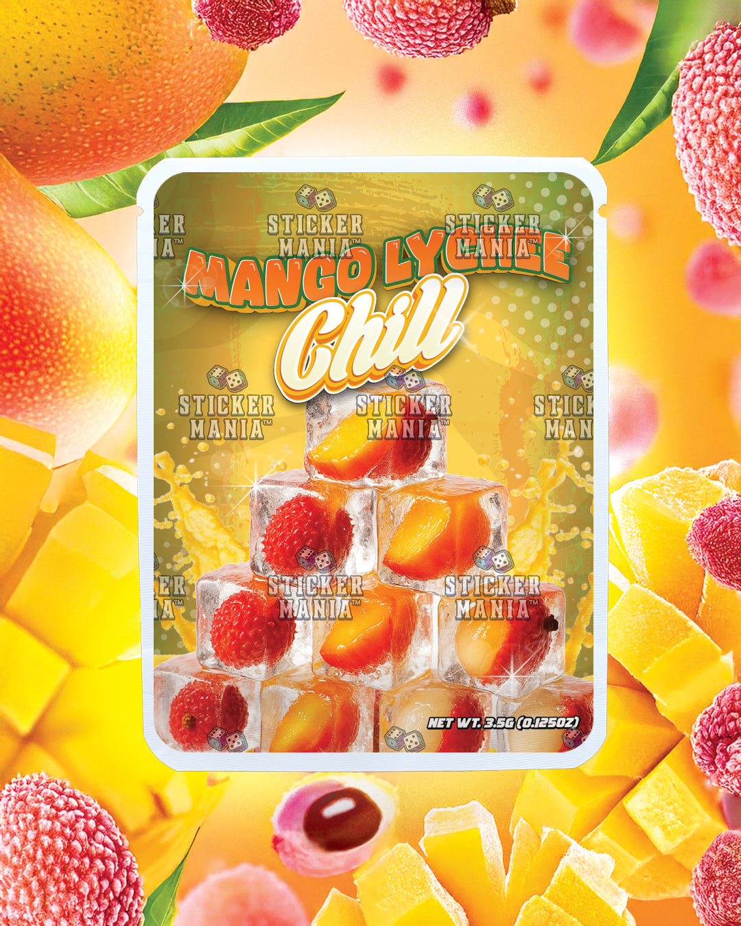 Mango Lychee Chill | Pre-Made Sticker Bag | 3.5g