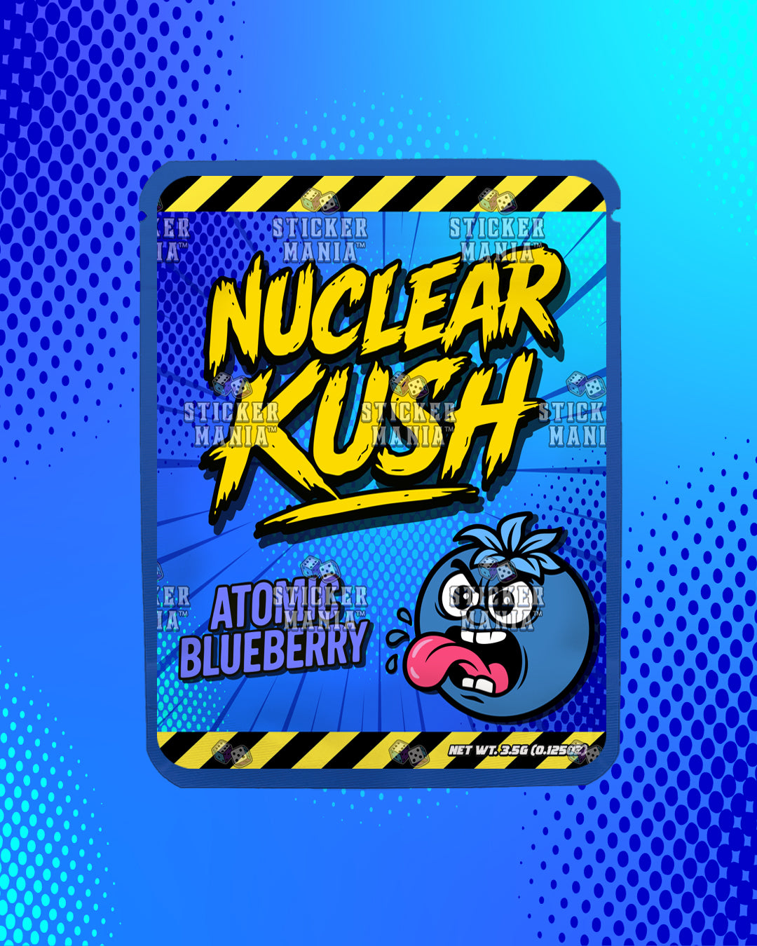 Nuclear Kush Atomic Blueberry | Pre-Made Sticker Bag | 3.5g