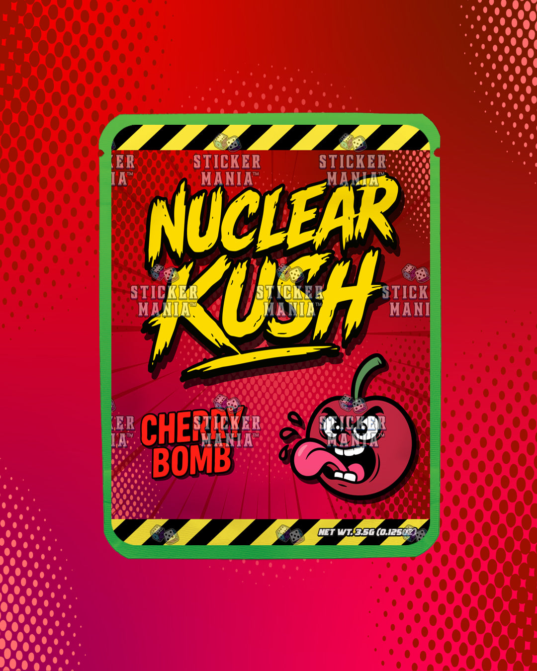 Nuclear Kush Cherry Bomb | Pre-Made Sticker Bag | 3.5g