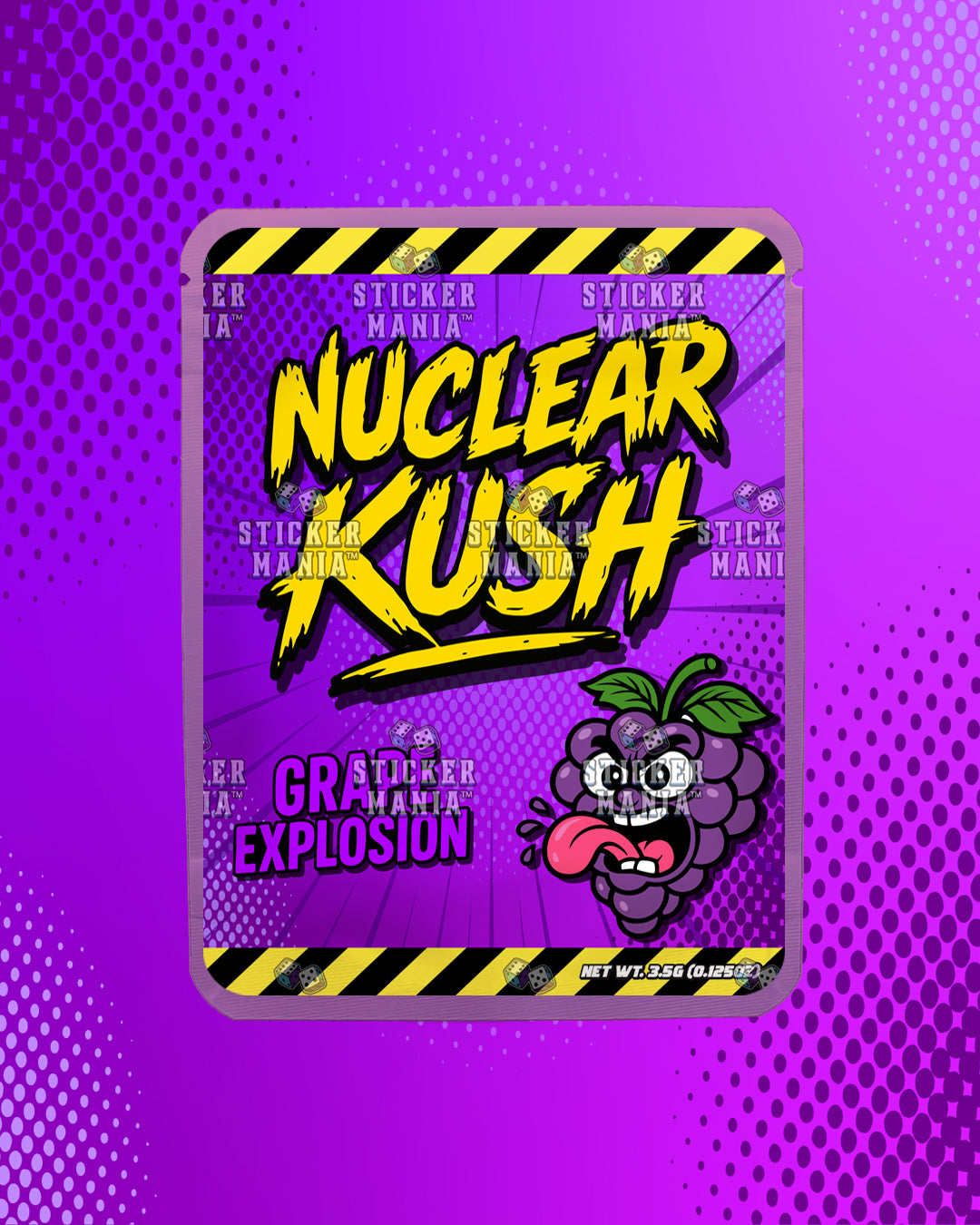 Nuclear Kush Grape Explosion | Pre-Made Sticker Bag | 3.5g