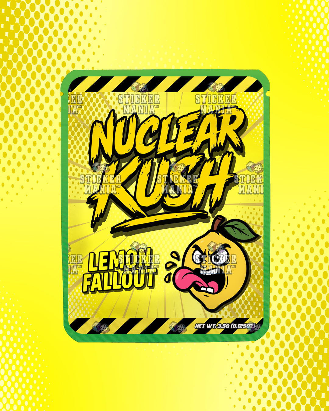 Nuclear Kush Lemon Fallout | Pre-Made Sticker Bag | 3.5g