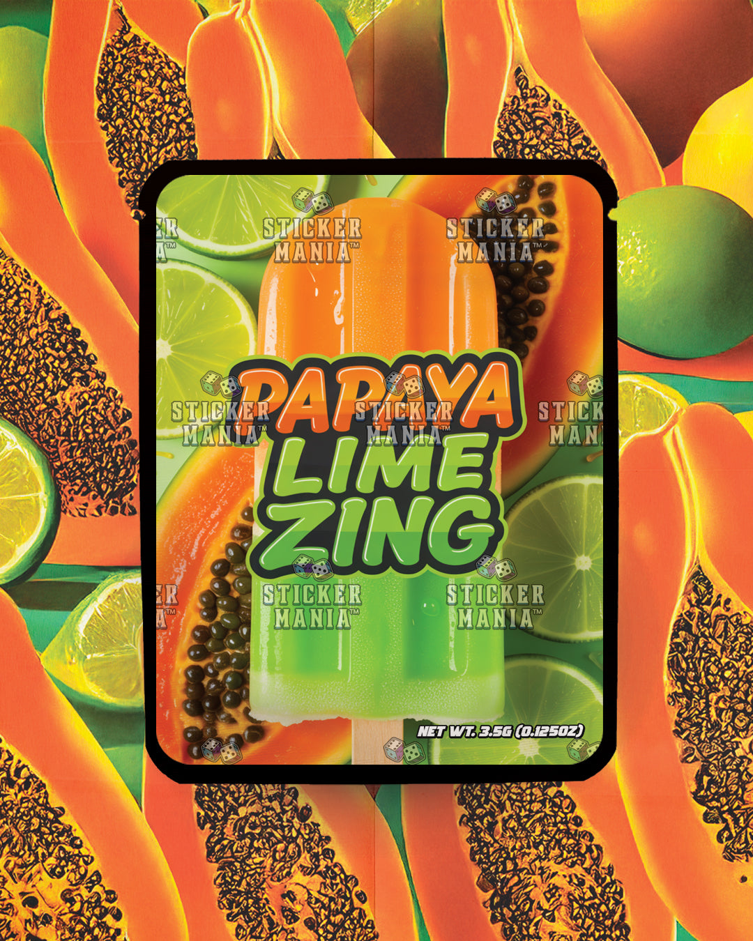 Papaya Lime Zing | Pre-Made Sticker Bag | 3.5g