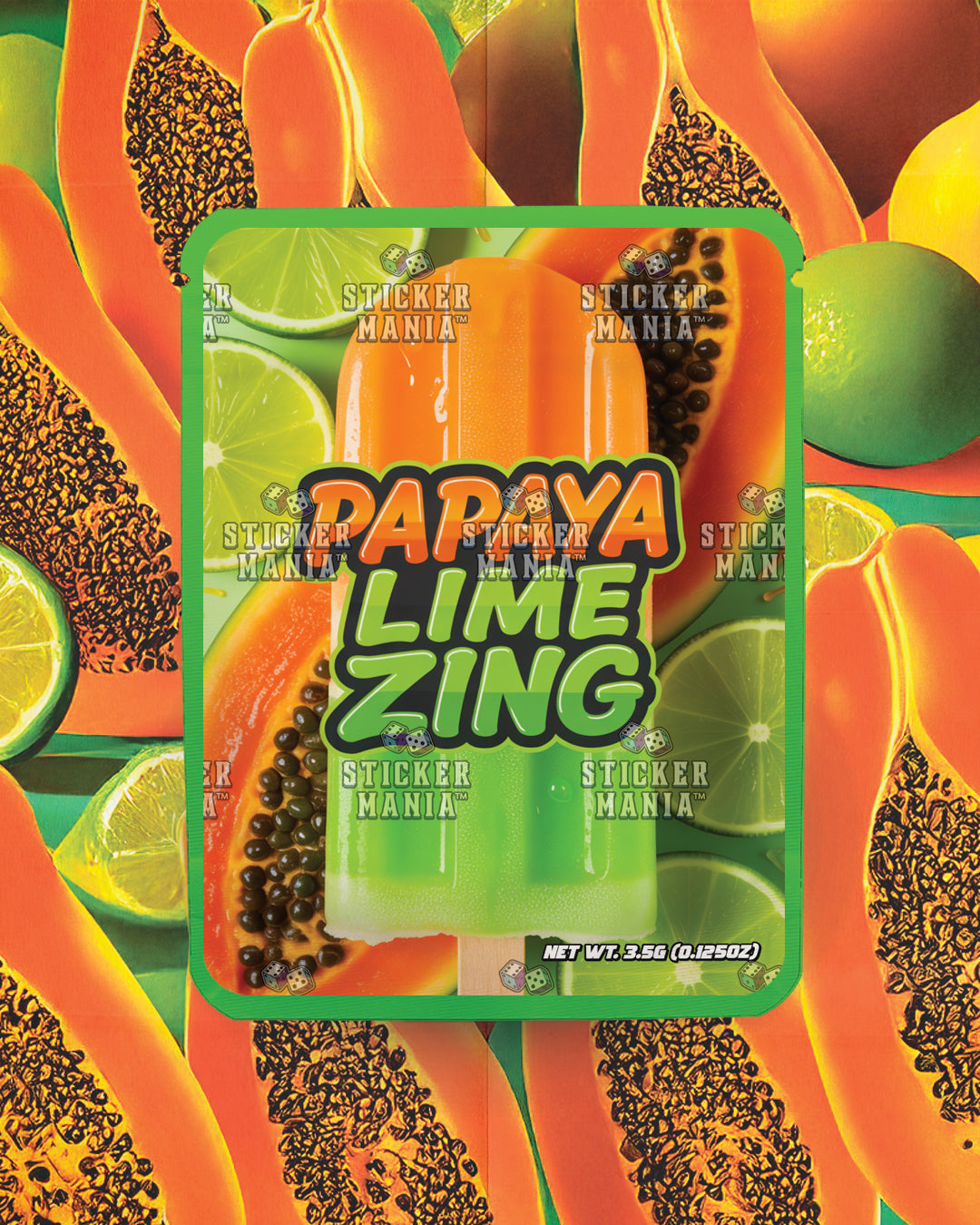 Papaya Lime Zing | Pre-Made Sticker Bag | 3.5g