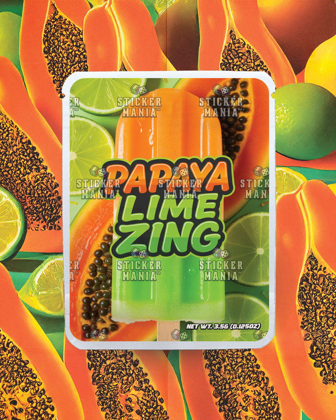 Papaya Lime Zing | Pre-Made Sticker Bag | 3.5g