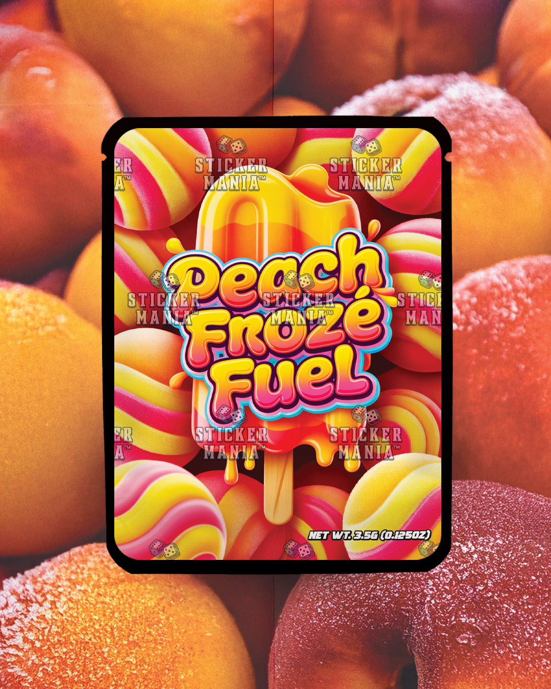 Peach Froze Fuel | Pre-Made Sticker Bag | 3.5g