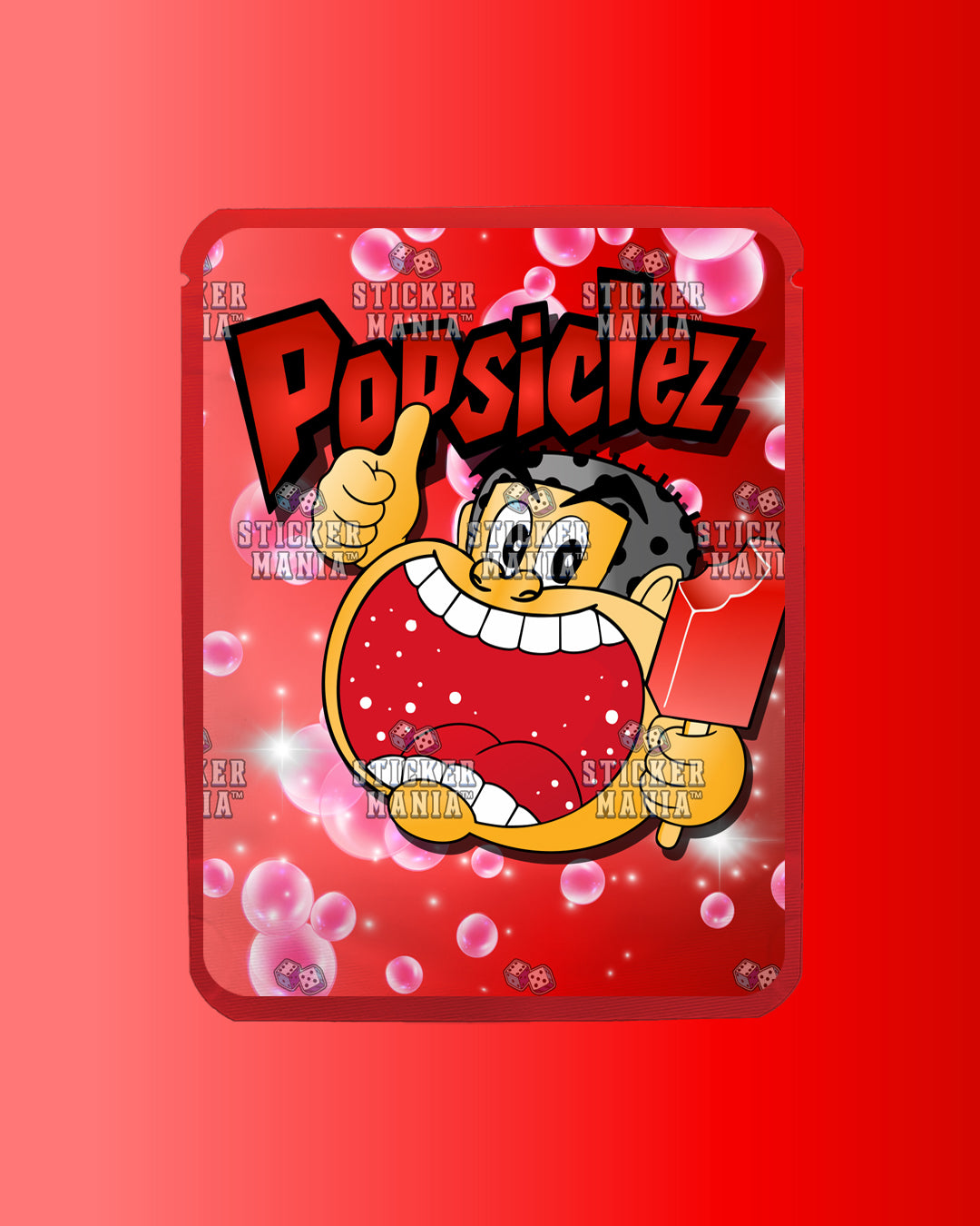 Popsiclez Red BubbleGum | Pre-Made Sticker Bag | 3.5g