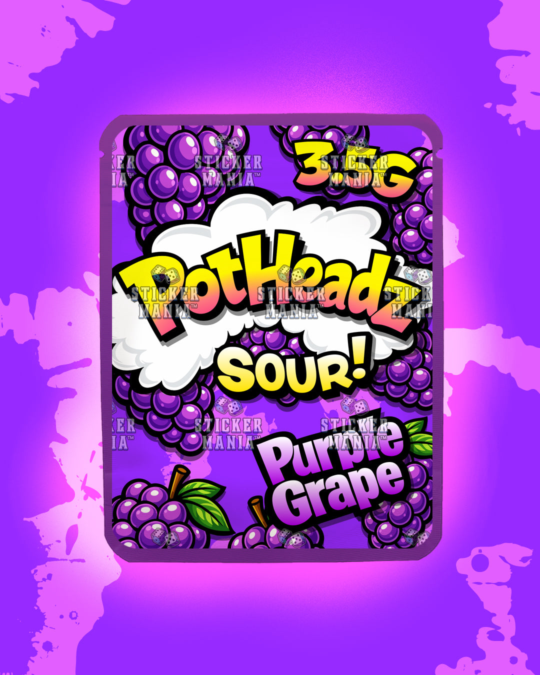 PotHeadz Purple Grape | Pre-Made Sticker Bag | 3.5g